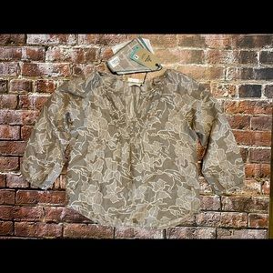 NWT PrAna Top Tan Floral SZ S